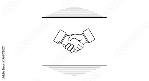 A Clear Outline Handshake Illustrating Trust, Collaboration, and Successful Deal Making