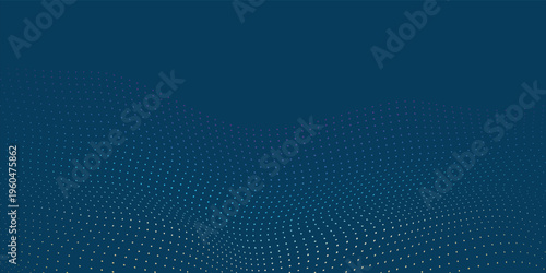 Abstract Blue Particle Wave Background with Gradient Dots Technology Design