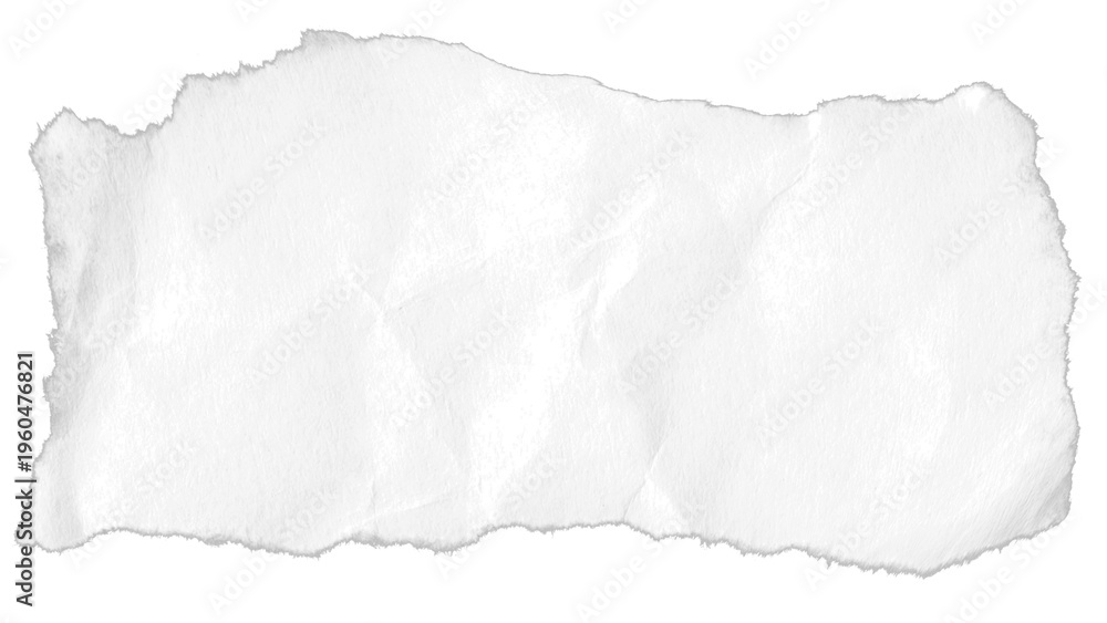 Obraz premium Ripped Paper Sheet with Uneven Edges on Black Background, Minimal Grunge Texture for Creative Design and Mockup