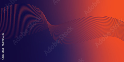 Glowing OrangeRed and navy gradient ribbons rising smoothly from a deep black shadowed base across a subtle grainy textured background with gentle luminous highlights, modern creative header design