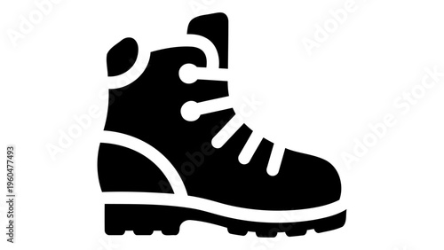 Mountaineering boots icon, heavyduty footwear for extreme climbing and alpine conditions