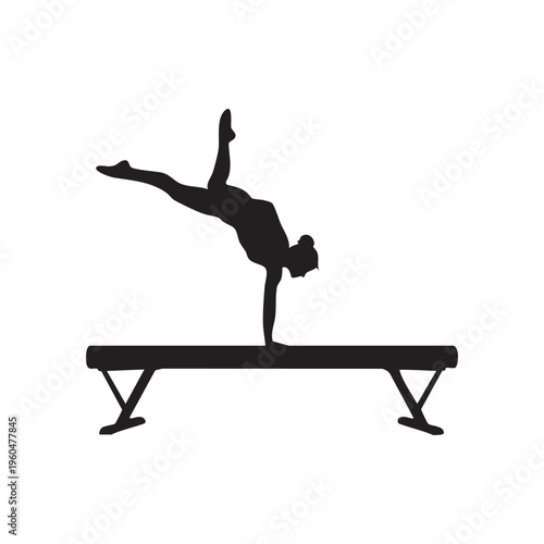 Gymnast on Balance Beam