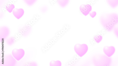 可愛いピンクのハートが漂う奥行きを感じる背景