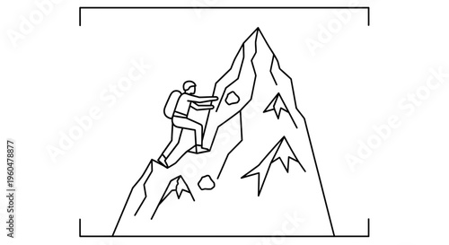 Mountain climber ascending a peak, demonstrating ambition and outdoor adventure