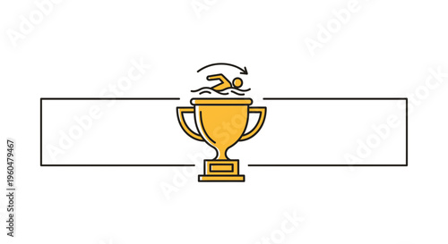 Illustrative golden trophy symbolizing swimming achievement and aquatic sport victory