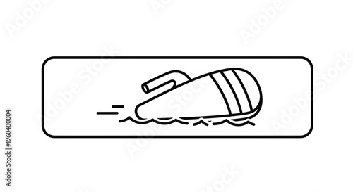 Sleek line icon of a personal watercraft speeding across wavy water, symbolizing aquatic sports