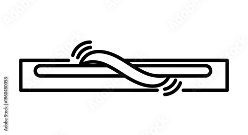 Minimalist graphic representation of dynamic energy flow within a structured enclosure creating a