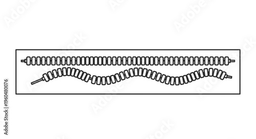 Vector outline of adaptive segmented elements illustrating linear and dynamic forms