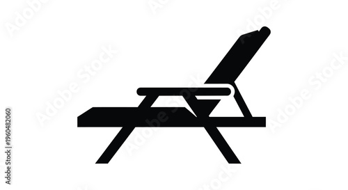 A stark black silhouette of a classic beach chair perfect for relaxation and summer days silhouette high quality