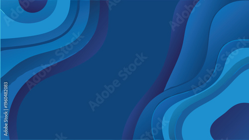 Abstract background featuring layered flowing blue and turquoise shapes
