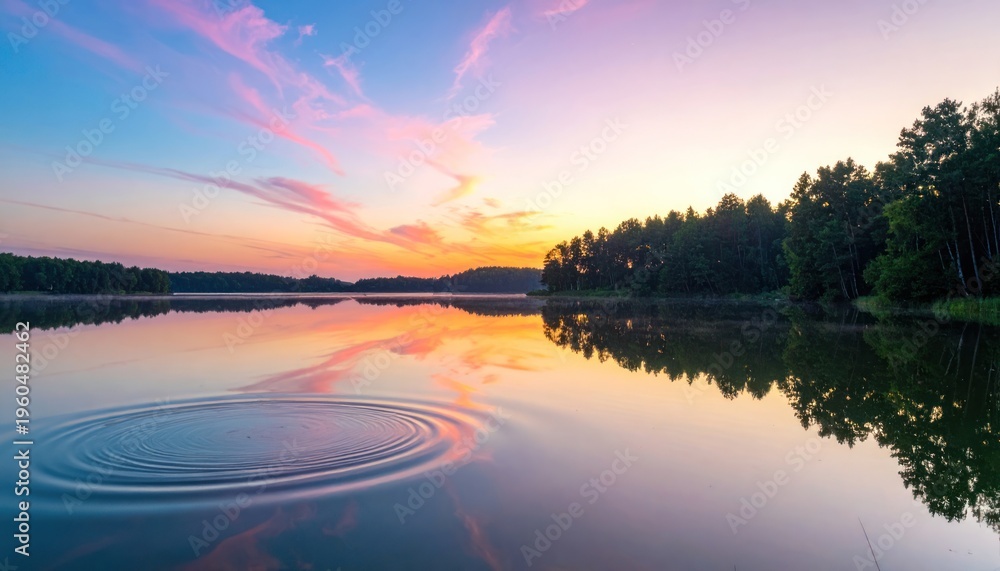 Obraz premium Ephemeral luminescence over tranquil waters