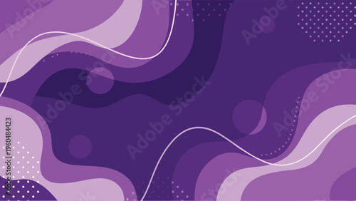 Abstract purple background with flowing shapes and dotted texture