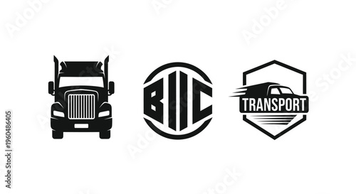 Truck, BIC Logo, and Transport Emblem - Logistics and Delivery Icons