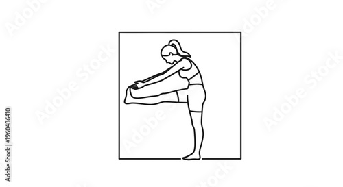 Woman stretching hamstrings with towel, fitness and yoga pose, healthy lifestyle