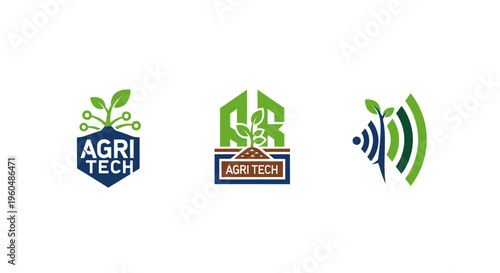 AgriTech Logos: Technology, Growth, and Connectivity in Agriculture
