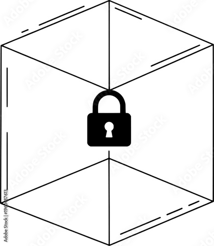 Digital cloud storage protection wireframe vector, "Created with AI assistance and manually refined."