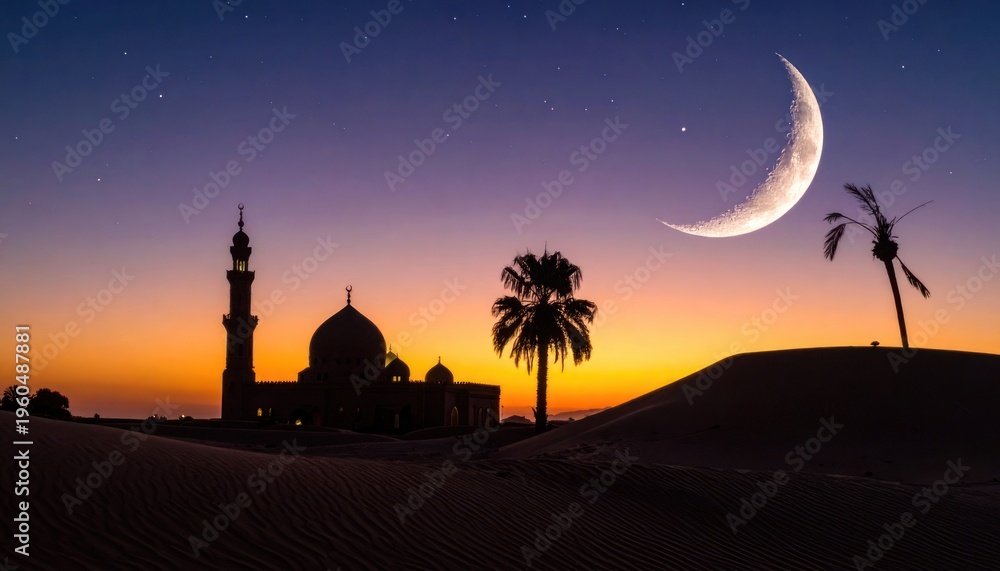 Obraz premium Golden hour serenity amidst desert dunes