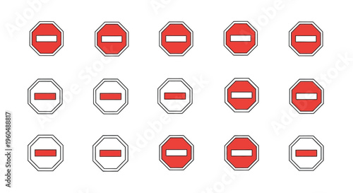 Free Download Arrangement of red and white stop signs in a grid pattern - GFXLoad