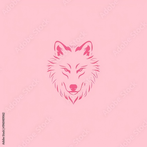 Vibrant Flat Design Illustration of a Wolfs Face