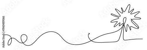 Dynamic flowing black line creating an abstract energetic explosion shape perfect for modern graphics digital media business presentations and conceptual web content