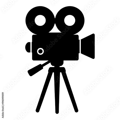 Retro Film Camera Line Icon