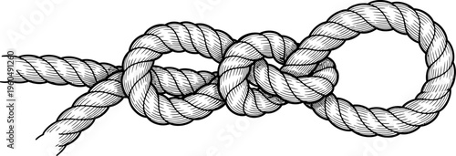 Принти на полотні A detailed illustration of a bowline knot on a rope