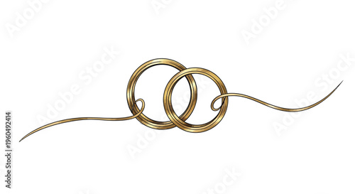 Golden Intertwined Rings Elegant Design