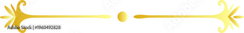 Golden decorative line, ornate border, luxury divider, elegant separator