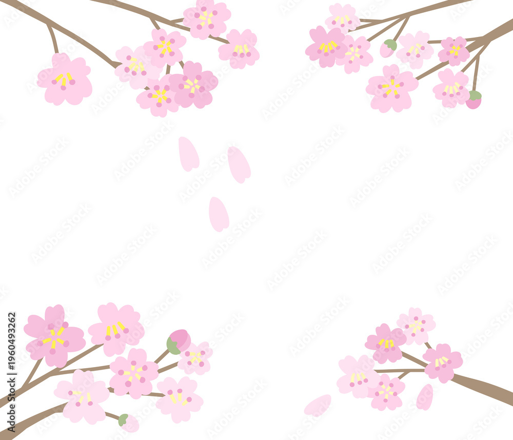 Fototapeta premium 벚꽃배경 일러스트