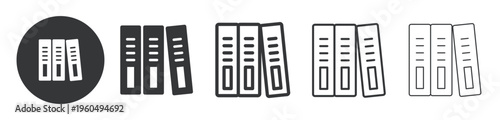 Document Filing thin line and solid icon. Multi series icon. Web minimal icon