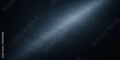 Dark blue metallic textured industrial background with spotlight and brushed steel pattern