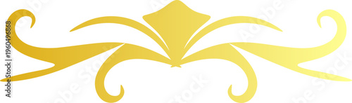 Golden decorative frame element, luxury ornamental design, elegant swirl motif, vector flourish