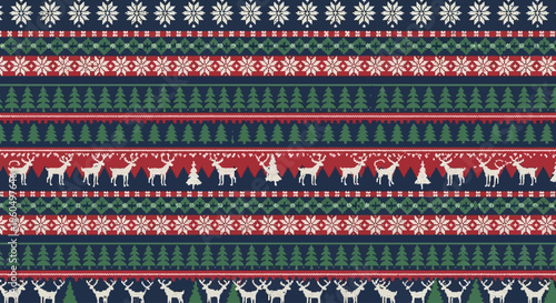 Colorful festive holiday fabric pattern.