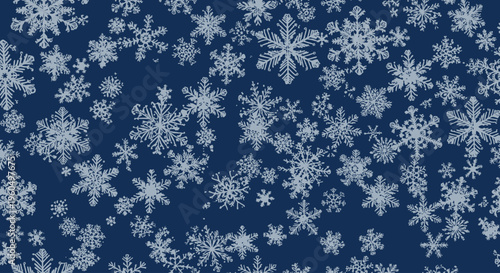 Snowflakes on dark blue background.