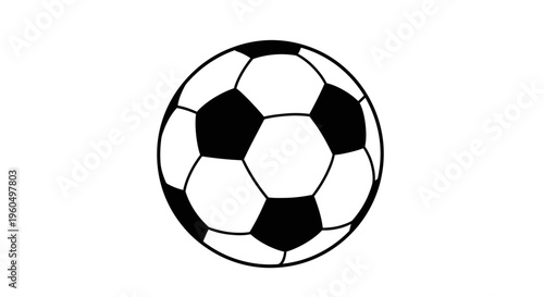 Black and white soccer ball.