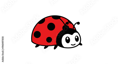 Cute cartoon ladybug insect creature.