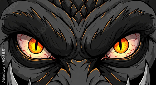Dragon Eyes Close Up Portrait.