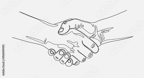 Handshake illustration, business agreement, partnership, trust, and cooperation concept