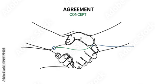 Agreement Concept: Handshake Line Art - Partnership and Trust Symbol