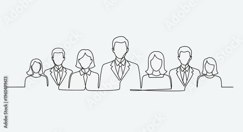 Diverse Team of Professionals Standing Together in a Line, Business People Group