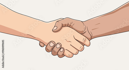 Diverse Handshake: Unity, Agreement, and Partnership Between Different Skin Tones