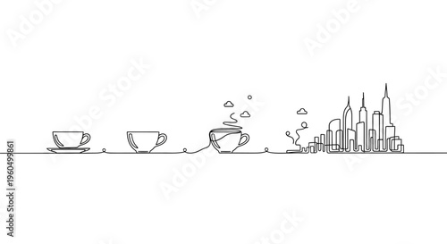 Coffee Cup to City Skyline: Morning Coffee Boost for Urban Life