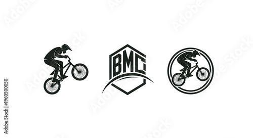 BMX Rider Silhouette and Logo Collection