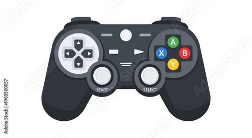 Modern Video Game Controller, Wireless Gamepad for Console Gaming, Entertainment Icon