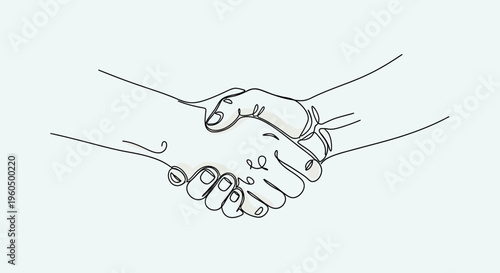 Handshake Line Art: Business Partnership, Agreement, and Trust Symbol