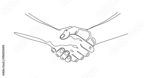Handshake illustration, business agreement, partnership, trust, and cooperation concept