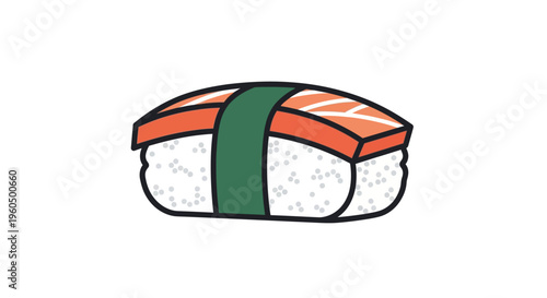 Salmon Nigiri Sushi: Delicious Japanese Food Illustration