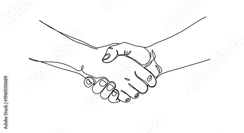 Handshake Line Art: Agreement, Partnership, and Trust in Business