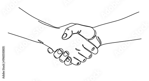 Handshake illustration, agreement, partnership, business deal, cooperation, trust, connection