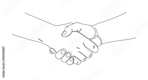Handshake illustration: Agreement, partnership, and trust between two people
